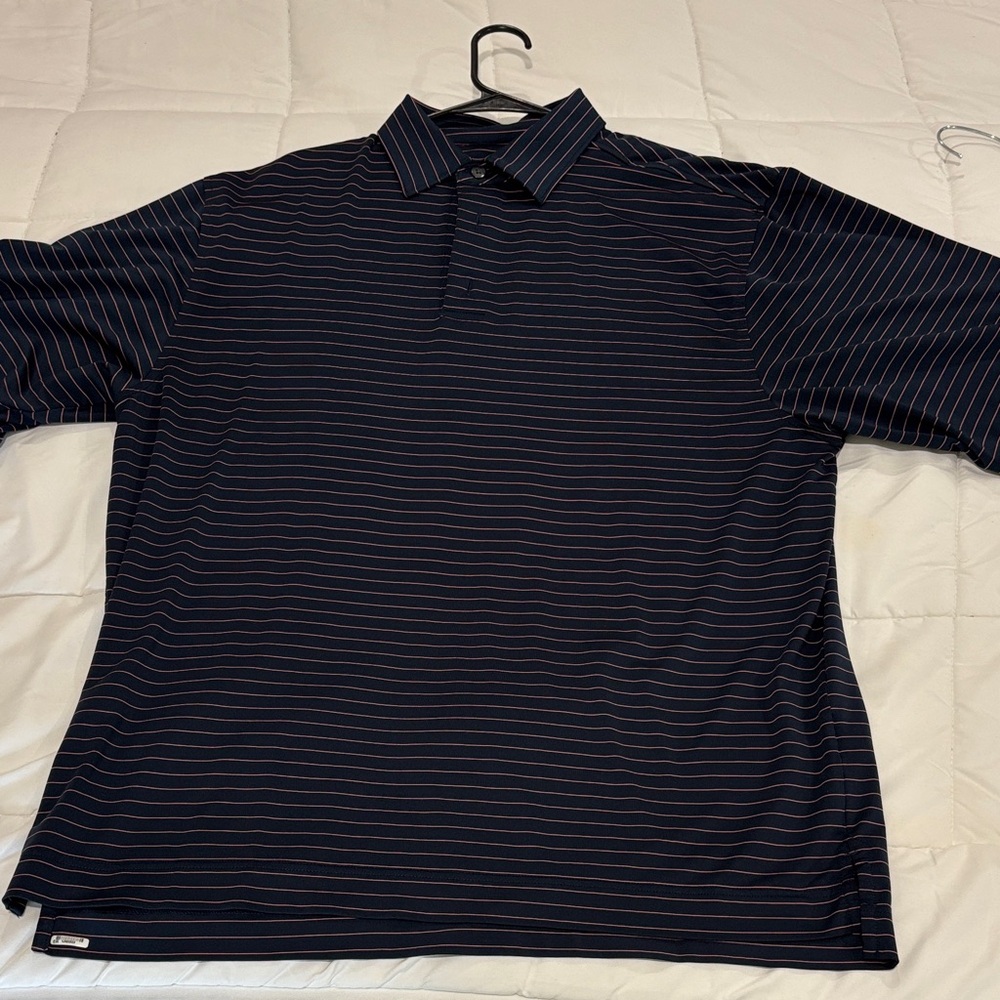 Men's Navy Striped Polo Shirt